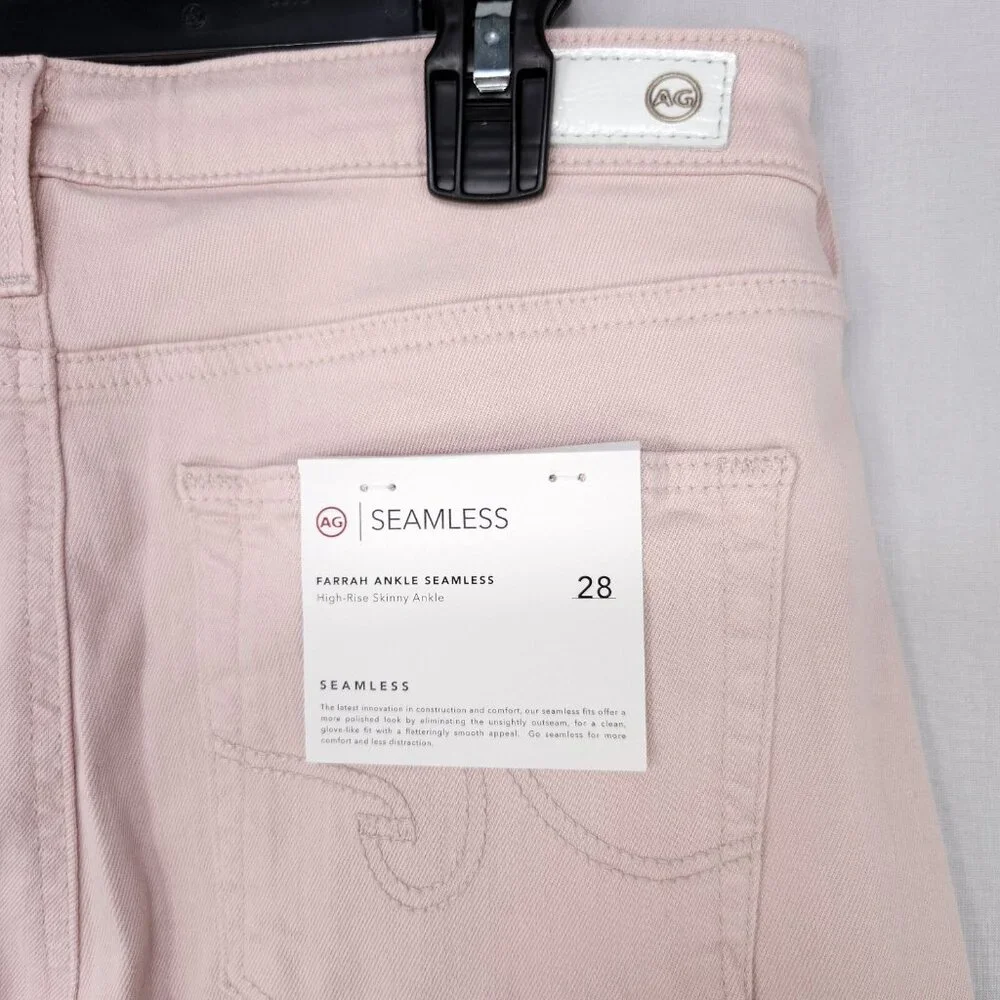 AG Adriano Goldschmied Ankle Jeans Size 28 High Rise The Farrah Skinny Pink